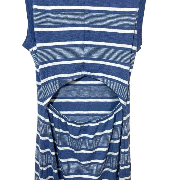 Nordstrom BP Knit Striped Cut-Out Back Midi Dress in Blue/White Size S - Picture 11 of 13